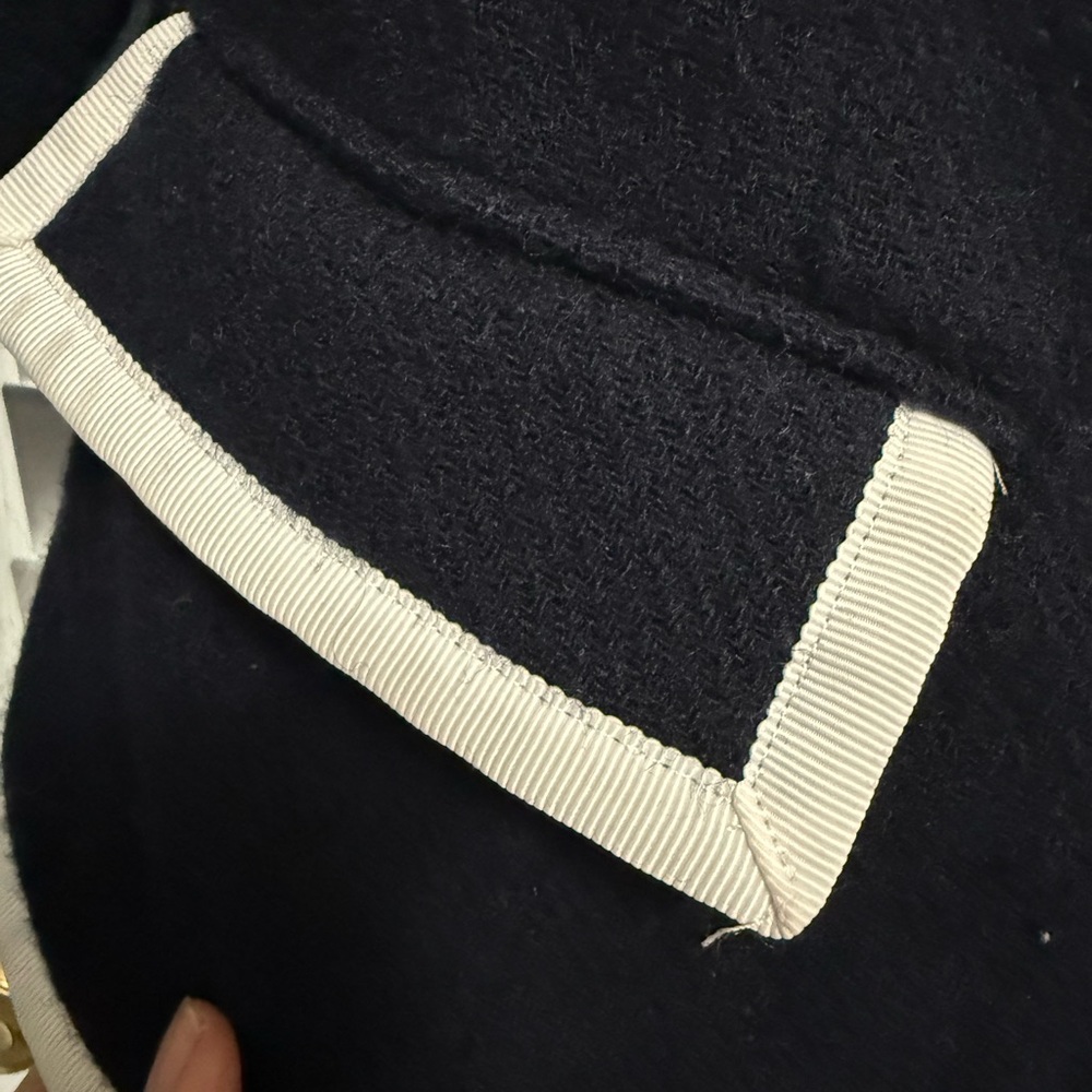 Thom Browne Navy Blue Blazer with White Trim - Picture 3 of 9